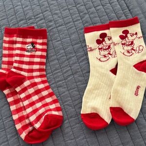 Disney Red and Cream Mickey Mouse Socks Set